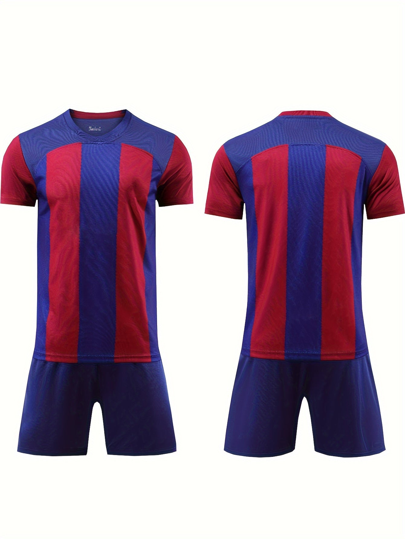Quick Dry Striped Football Kids Boys Soccer Jersey & Shorts