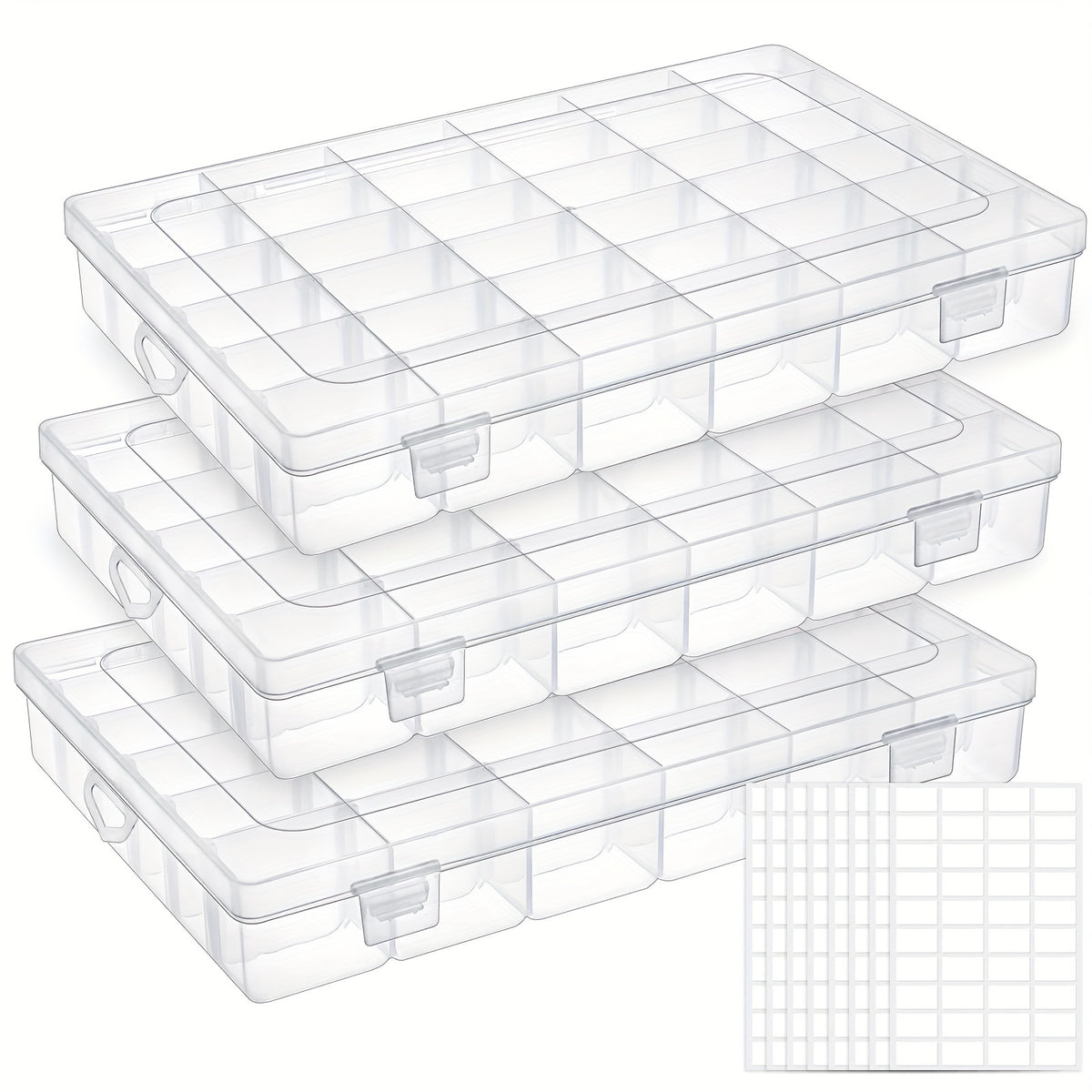 3 Pack 36 Grids Plastic Storage Box Divider Earring Bead Fishing Gear Jewelry