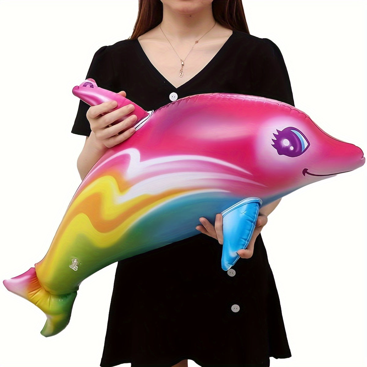 2pcs Colorful Dolphin Balloons + Pump for Beach & Pool Party