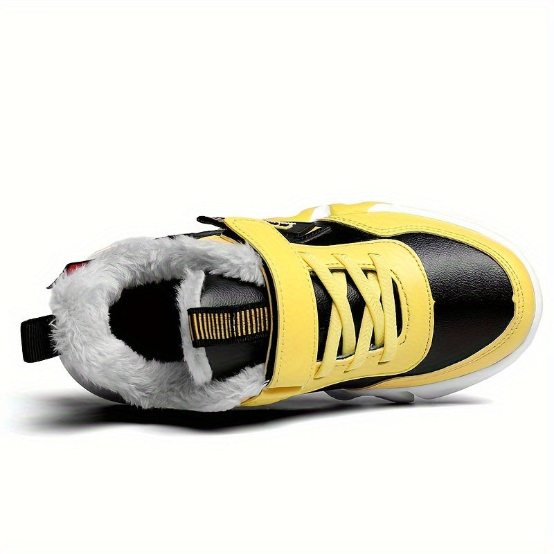 Boys Snow Boots with Plush Lining Non Slip Casual Thermal Sneakers