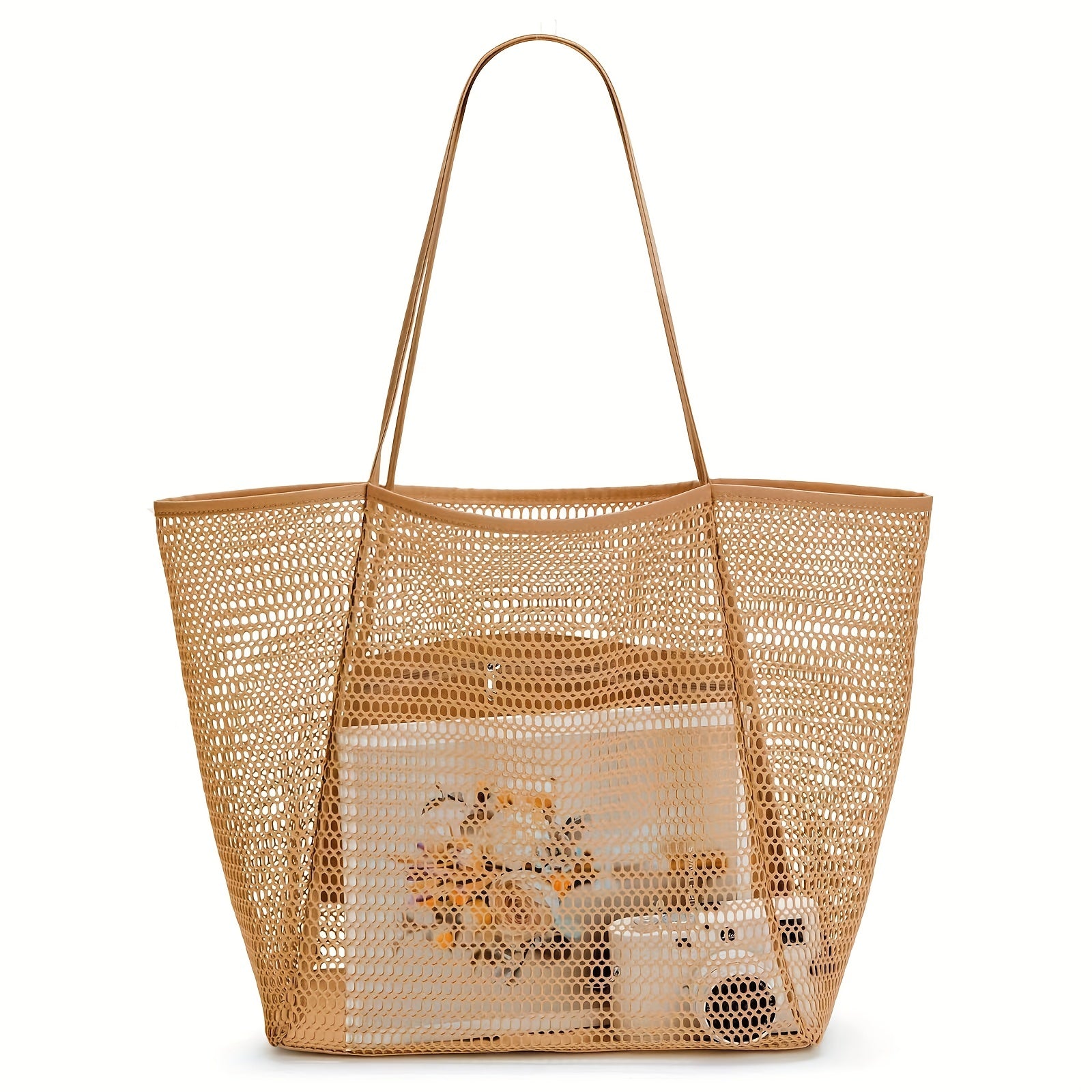 Large Capacity Mesh Beach Bag Grocery Shopping Bag Swimming Storage Bag