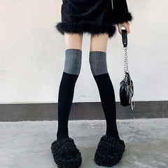 Colorblock Thigh High Socks Women's Stockings