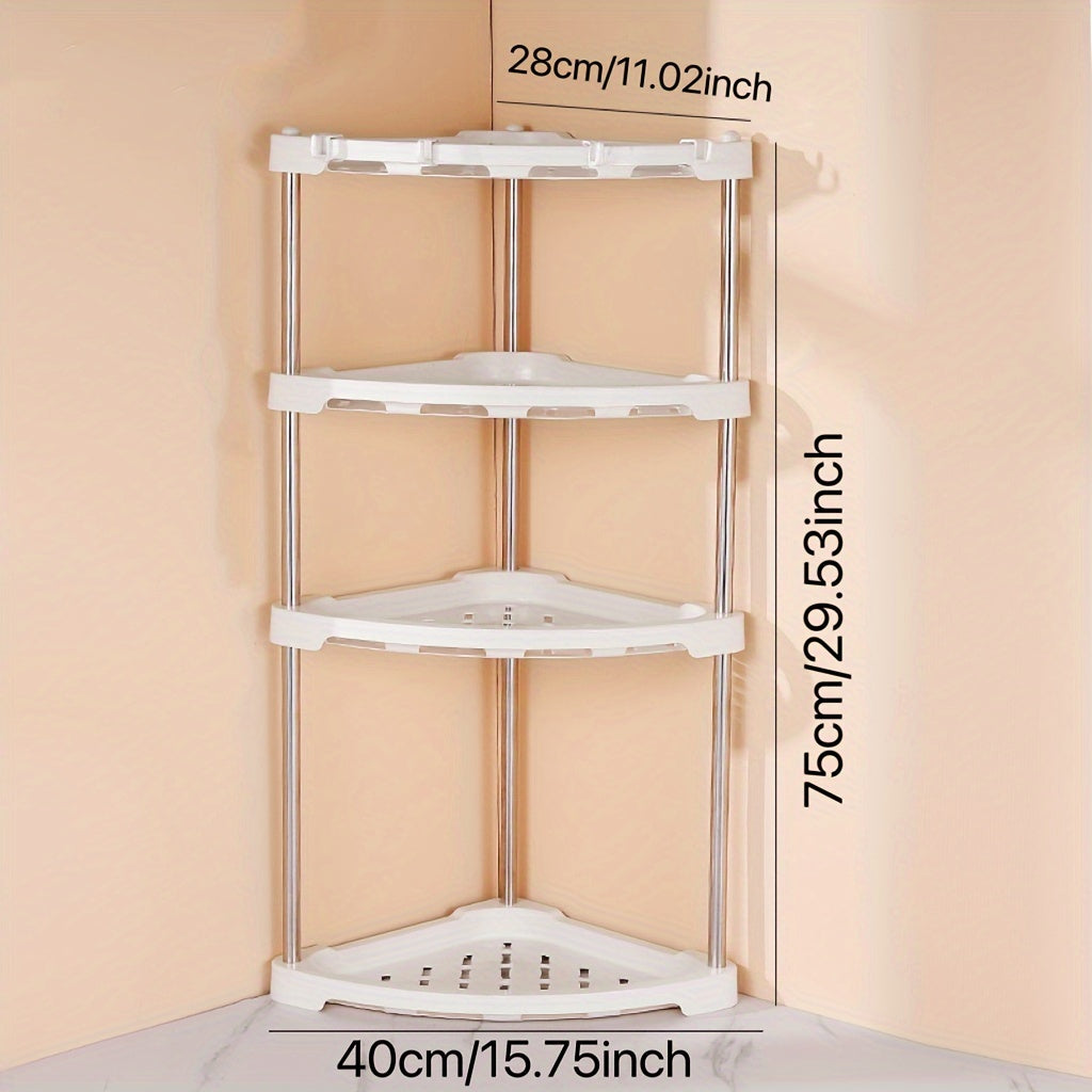 Triangle Storage Rack 4 Tier Corner Shelf Household Organizer