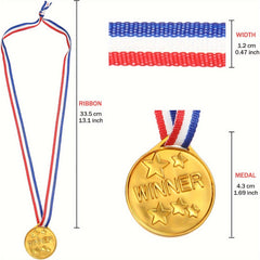 10pc Plastic Winner Award Medals Olympic Style