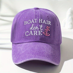 Boat Hair Don't Care Baseball Cap Embroidery Y2K Sunscreen Sports Hat