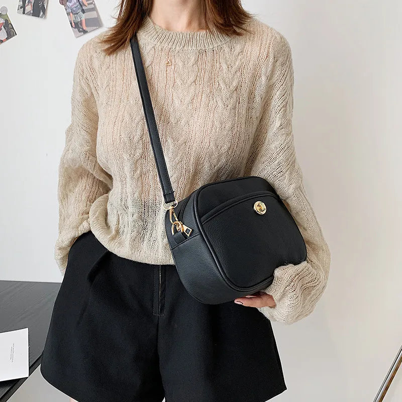 Vintage PU Leather Women's Shoulder Bag Casual Crossbody Lady Diagonal Package