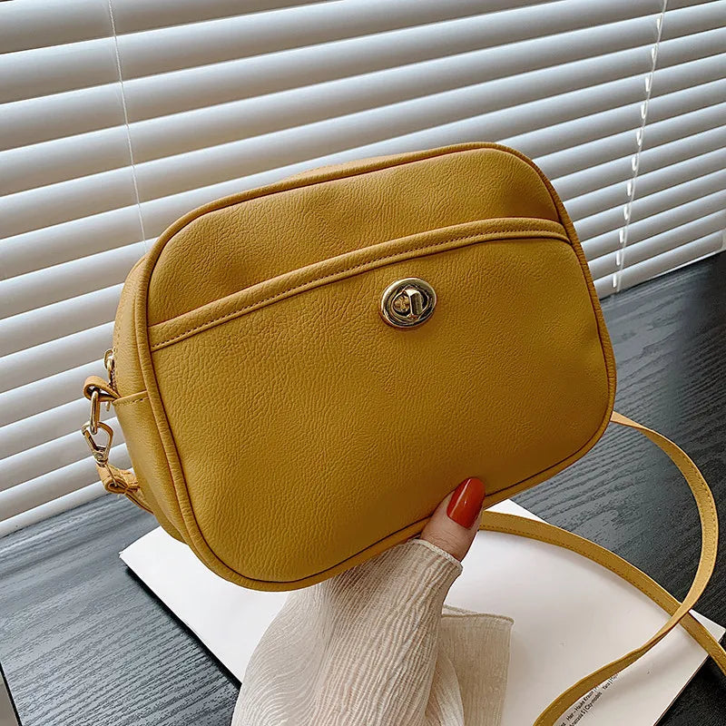 Vintage PU Leather Women's Shoulder Bag Casual Crossbody Lady Diagonal Package
