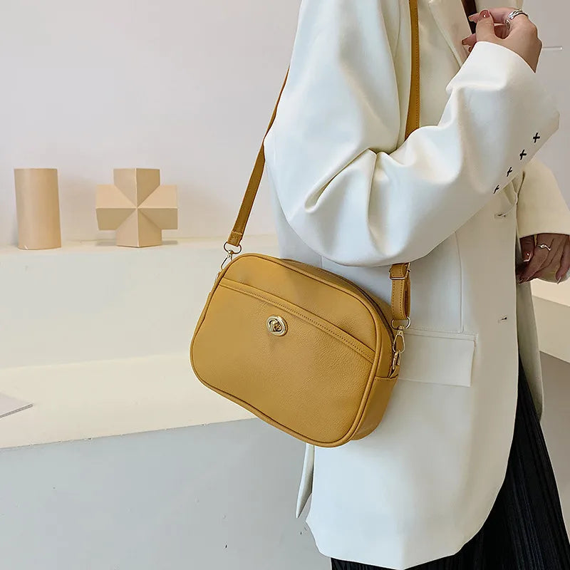Vintage PU Leather Women's Shoulder Bag Casual Crossbody Lady Diagonal Package
