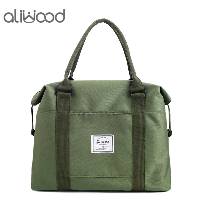 Women Leisure Canvas Travel Bag Large Capacity Waterproof Tote Handbag