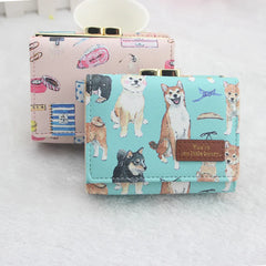 Women's Short Three-Fold Wallet - Animal Print