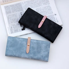Long Frosted Zipper PU Leather Wallet Women's