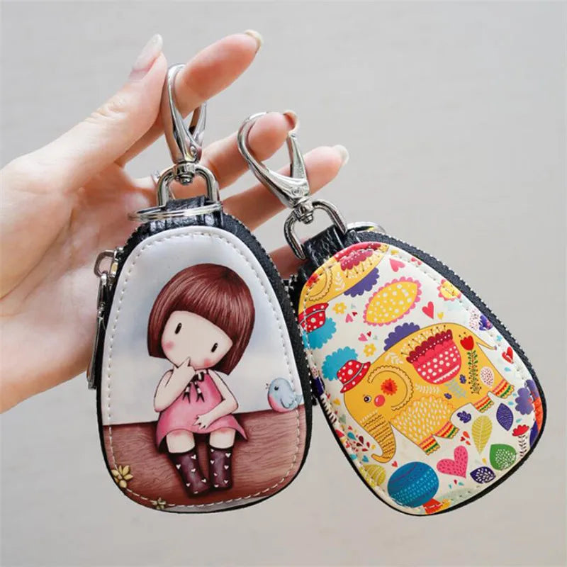 Cartoon Women Key Bag Car Leather Key Wallets Key Case