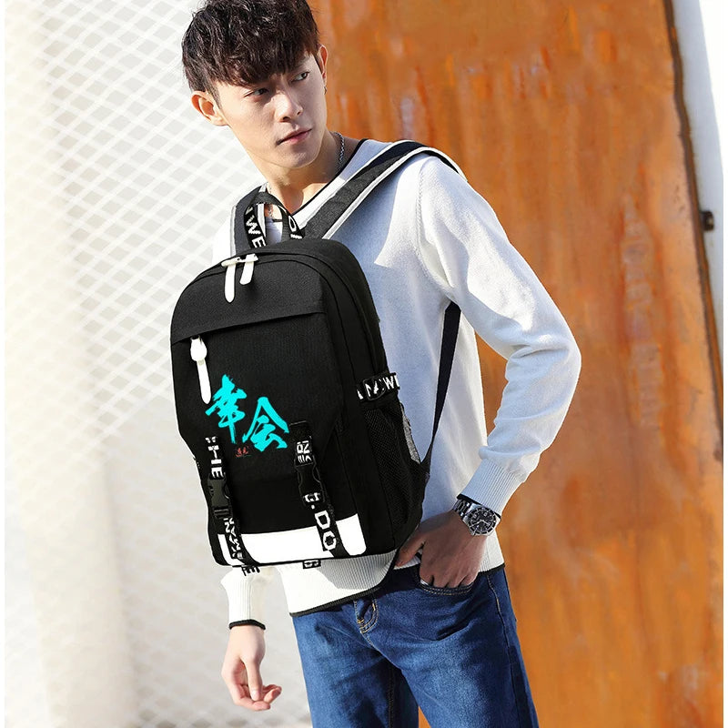 Reflective Waterproof Backpack with USB Charging Port