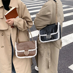 Autumn Winter Lamb Wool Small Bag Women's Underarm Crossbody Bag