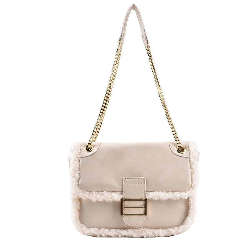 Autumn Winter Lamb Wool Small Bag Women's Underarm Crossbody Bag