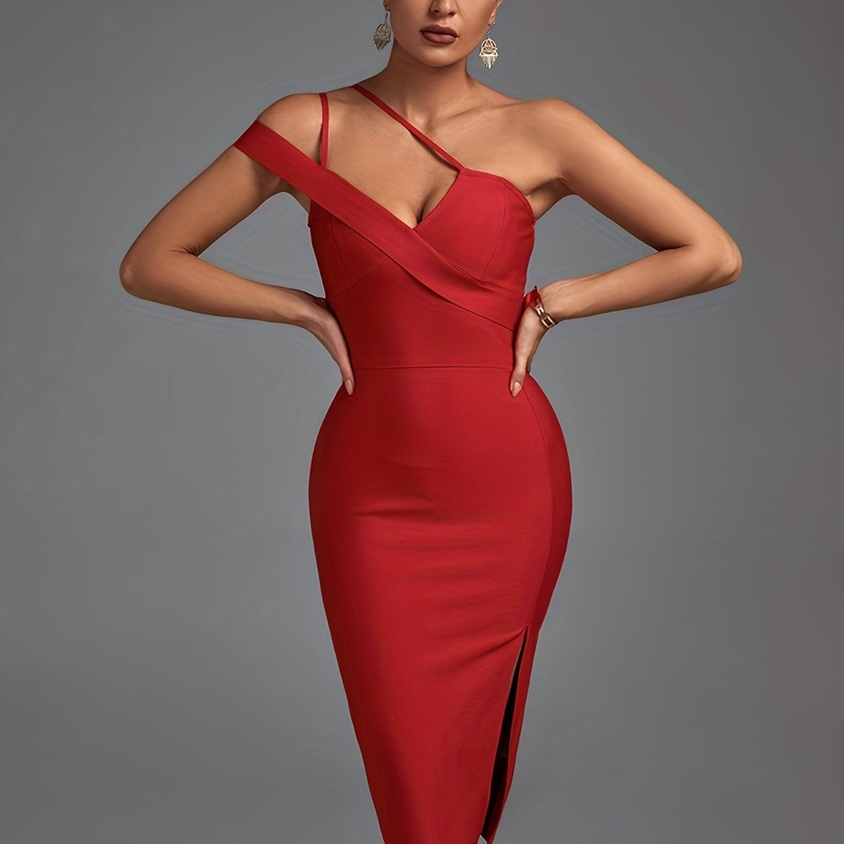 Casual Sleeveless Asymmetrical Slit Dress for Women