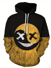Men's Graffiti Face Hoodie Active 3D Print Sweatshirt
