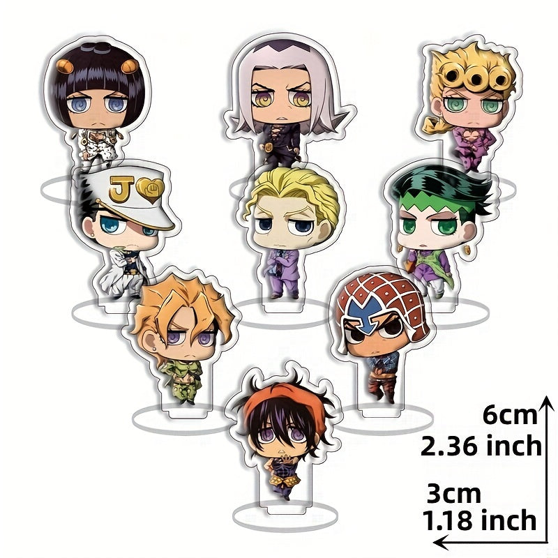 9pcs Mini Anime Stand Figure Toys Set
