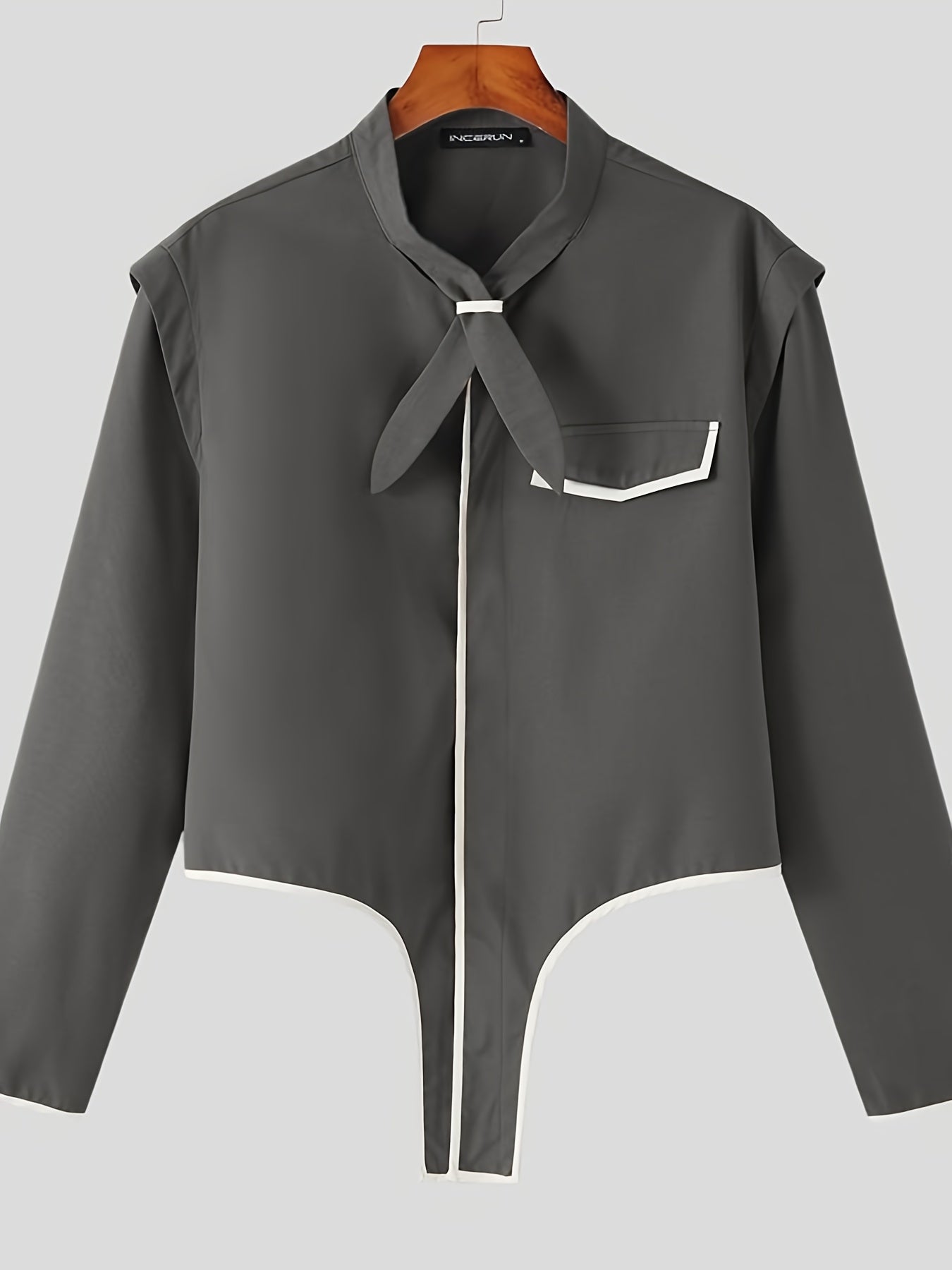 Irregular Blazer Men's Stand Collar Solid Suit Jacket Spring Summer
