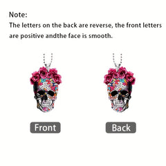 Stylish Flower Skull Car Pendant