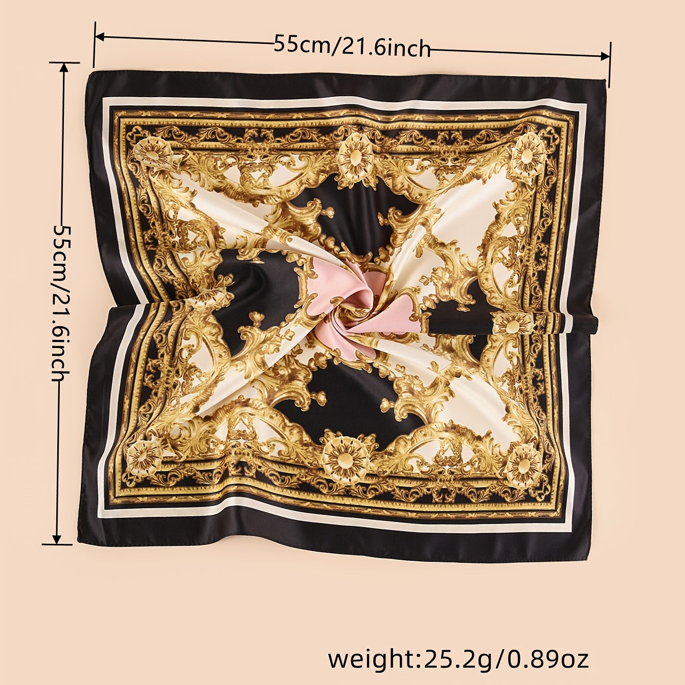 Retro Floral Print Bandana Silk Scarf Headband Holiday Accessory Gift