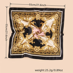 Retro Floral Print Bandana Silk Scarf Headband Holiday Accessory Gift