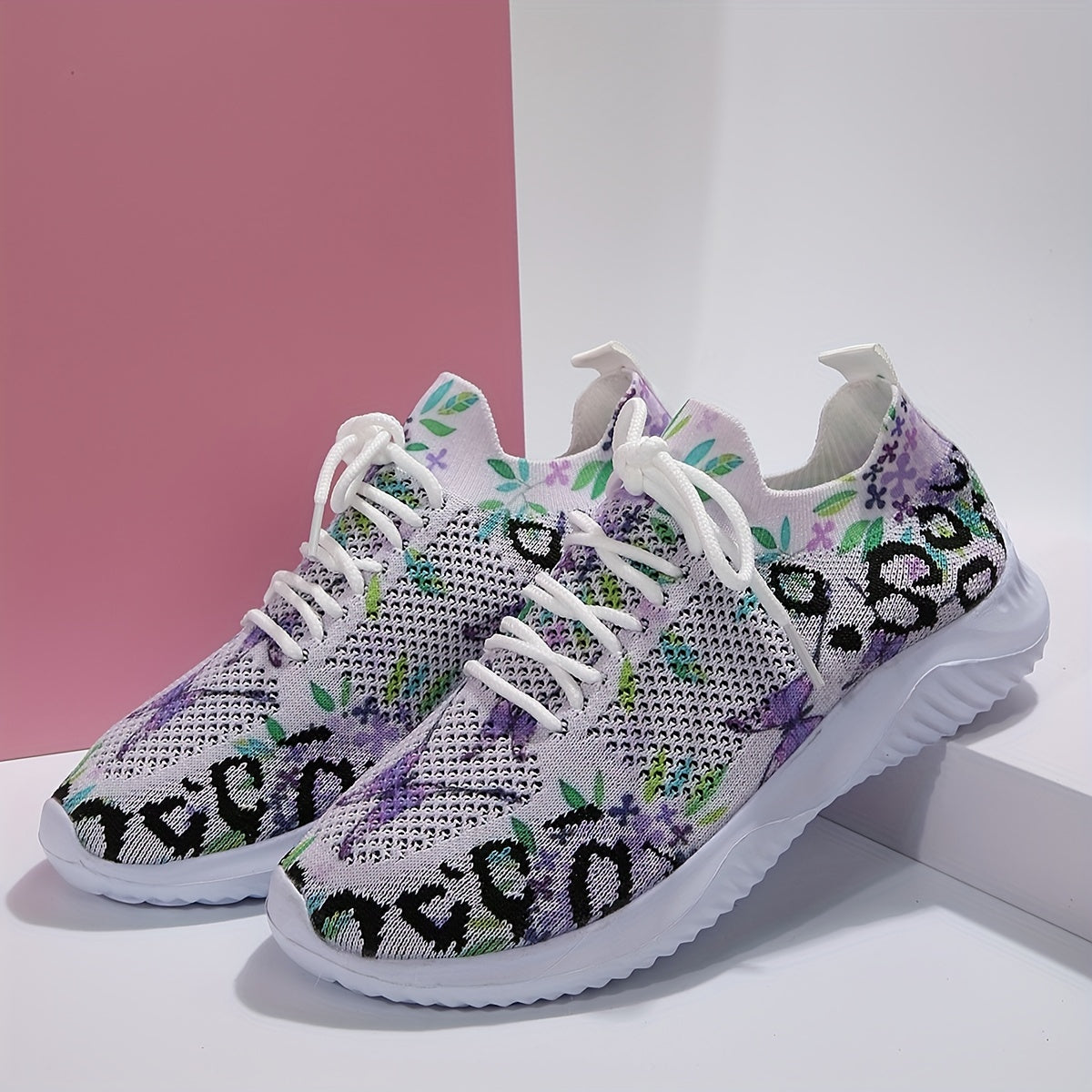 Women's Print Shock Absorbing Running Shoes Comfortable Travel Shoes