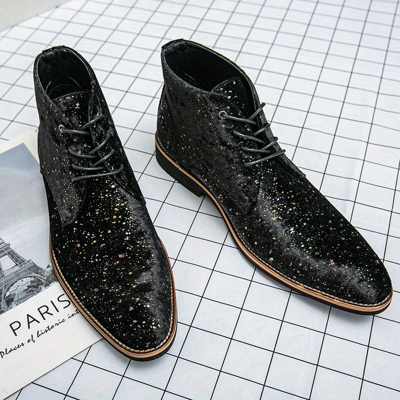 Women's Glitter Mid Top Pointed Toe Oxfords