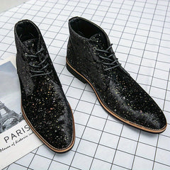 Women's Glitter Mid Top Pointed Toe Oxfords