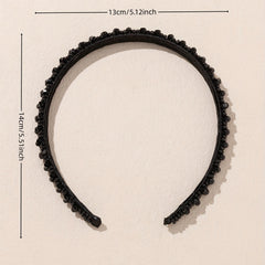 Baroque Crystal Beaded Headband Wide Head Hoop Glitter Headdress