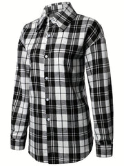 Plaid Long Sleeve Shirt Outdoor Casual Loose Shirt