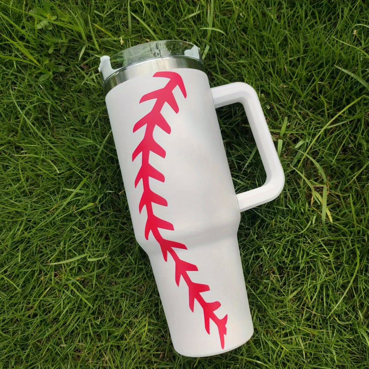 40oz Stainless Steel Sports Tumbler, Football Baseball Basketball Design