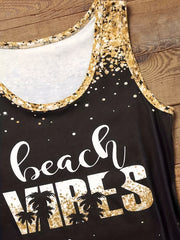 Sleeveless Letter Print Tank Top for Summer