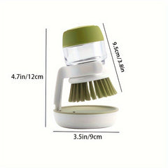 Soap Dispensing Dish Scrub Brush with Drip Tray - Effortless Cleaning