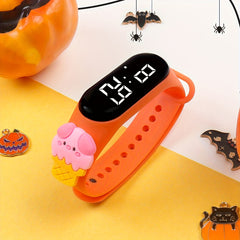 6pcs Girls' Cartoon Animal LED Wristband Watches