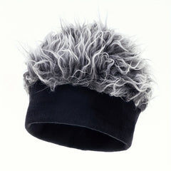 Leopard Print Wig Headband Elastic Hip Hop Beanie Unisex Knitted Hat