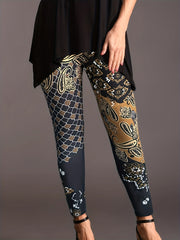  Plaid Print Skinny Leggings