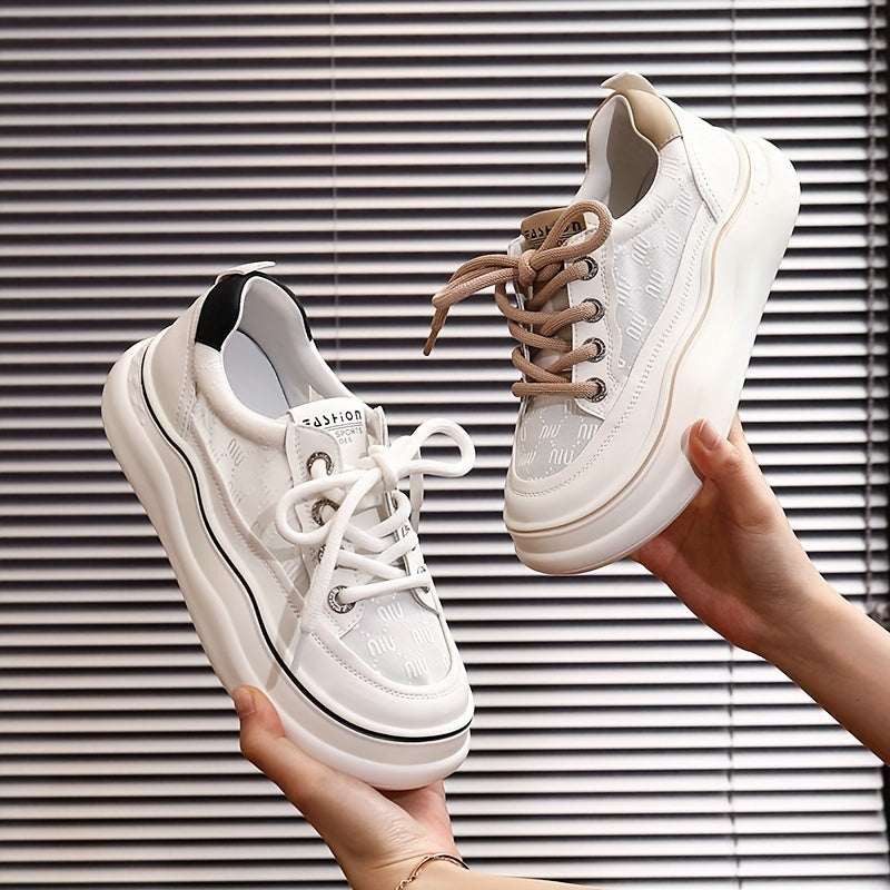 Women's Letter Graphic Outdoor Board Shoes Thick Bottom Casual Sneakers