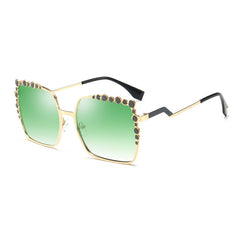 Square Frame Sunglasses Irregular Rim Metal Sun Glasses For Women Girls