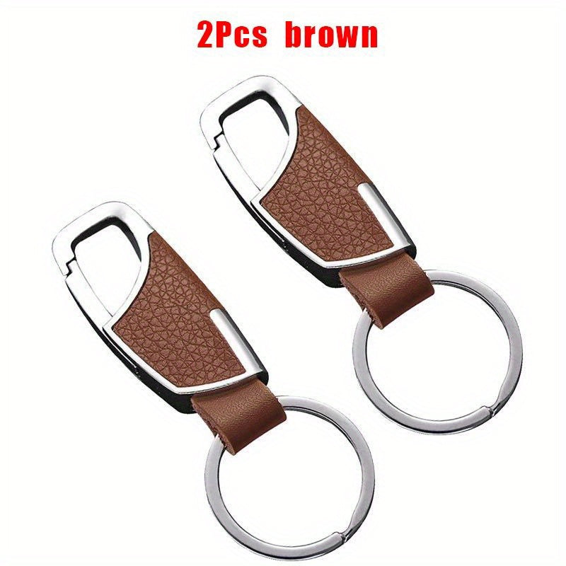 2pcs Men's Car Waist Hanging Metal Keychain Key Ring Holder