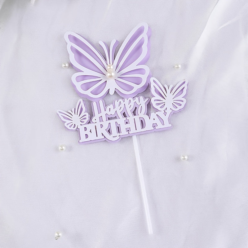Butterfly Cake Decoration For Girls Happybirthday Butterfly Birthday Cake Insert