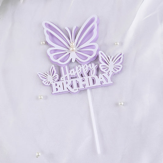 Butterfly Cake Decoration For Girls Happybirthday Butterfly Birthday Cake Insert