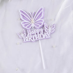 Butterfly Cake Decoration For Girls Happybirthday Butterfly Birthday Cake Insert