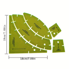 5pcs Transparent Sewing Quilting Templates Craft Patchwork Ruler