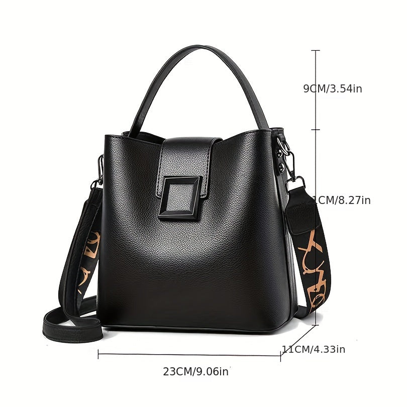 PU Leather Shoulder Bag Large Capacity Zipper Tote Handbag
