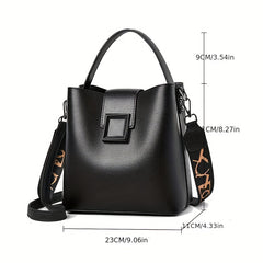 PU Leather Shoulder Bag Large Capacity Zipper Tote Handbag