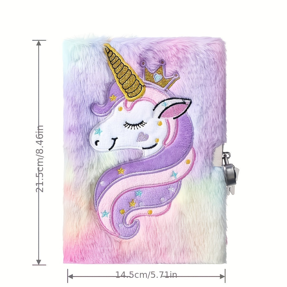 Unicorn Diary Set with Lock and Key Tie Dye Blended Journal
