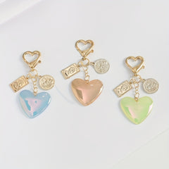 Y2K Glitter Heart Keychain Pendant Bag Accessory