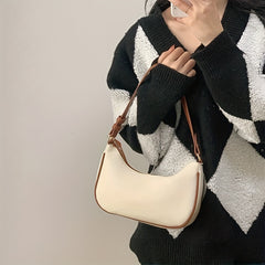 Minimalist Baguette Bag Stylish Zipper Underarm All Match Armpit Crescent Bag