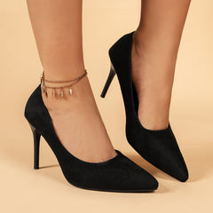 Women's Pointed Toe Slip On Stiletto Court Pumps Sexy High Heels